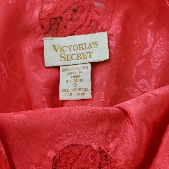 Victoria's Secret Lace Babydoll Nightgown Slip Size S Red/Coral Gold Label - Picture 5 of 5